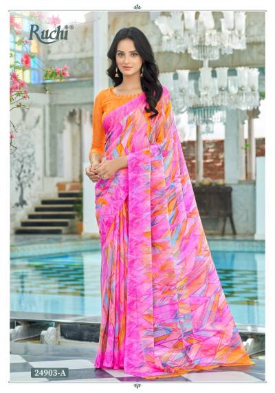 STAR CHIFFON HITS BY RUCHI DESIGNER SAREE WHOLESALER IN INDIA
